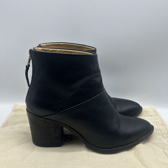 Nisolo Ankle Boots Womens 8 Black Heel Dari Commuter Leather Minimal - Picture 1 of 10